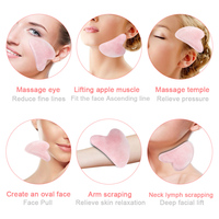 Natural Rose Quartz Jade Guasha skrobak deska do masażu twarzy ciała gwasz skrobak Lifting skóry preparat przeciwzmarszczkowy pielęgnacja urody 5